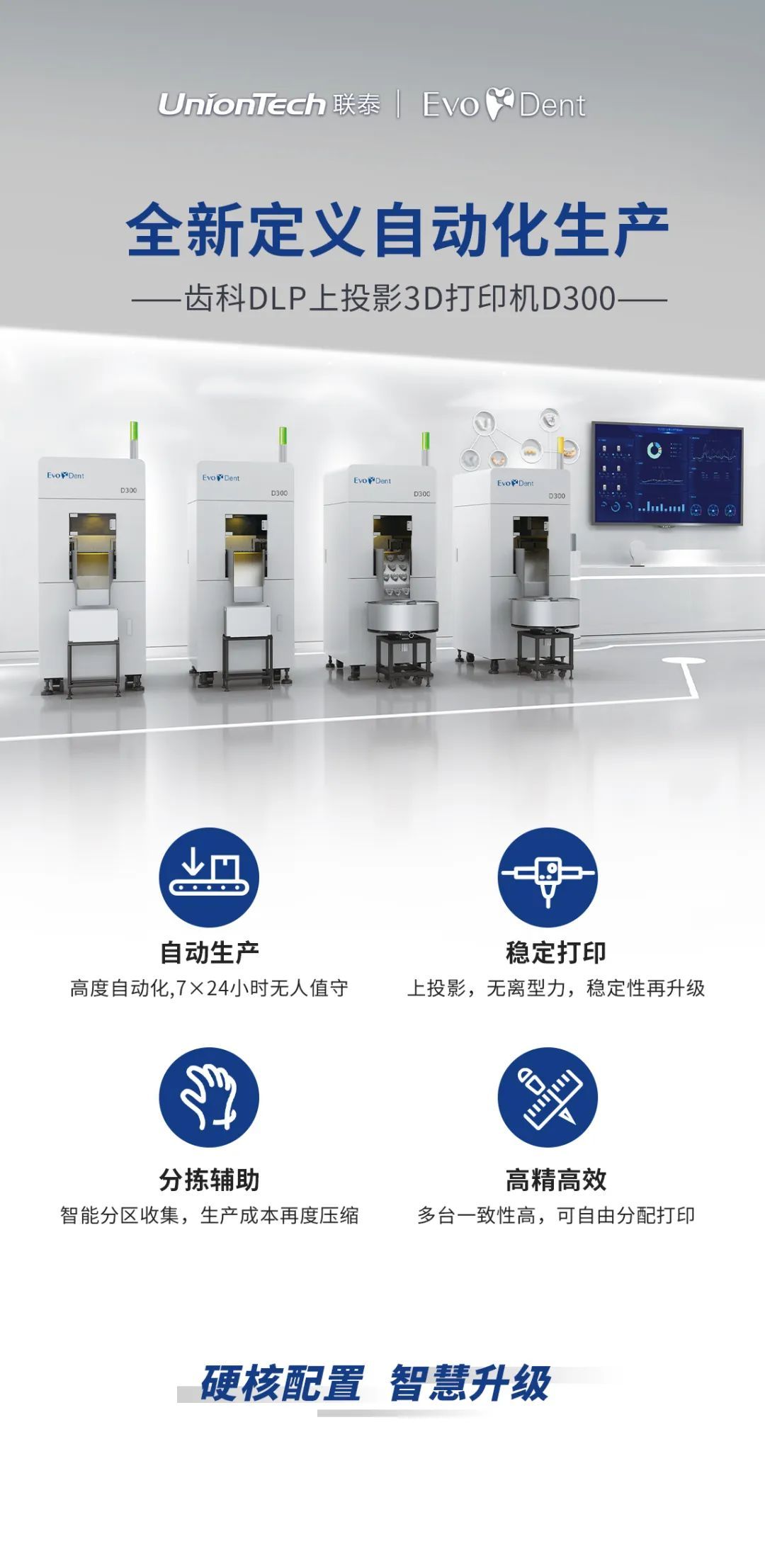 新品发布 | 联泰科技齿科DLP上投影3D打印机D300全新定义自动化生产